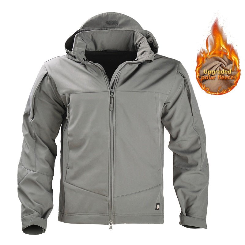 Veste tactique en polaire pour homme "HAN WILD - Windbreakers" - Gris / S | Planète Rando