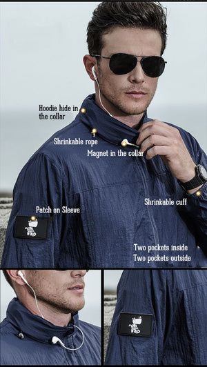 Veste ultralégère / coupe-vent à capuche & imperméable UPF50 + "Outdoor Combat - Tacital jacket" - Planète Rando