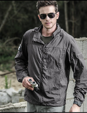 Veste ultralégère / coupe-vent à capuche & imperméable UPF50 + "Outdoor Combat - Tacital jacket" - Planète Rando